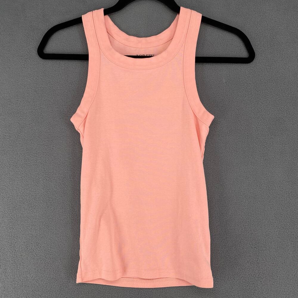 J Crew Perfect Fit Tank Top Womens XXS Pink 100% Cotton Casual BY405 Basic